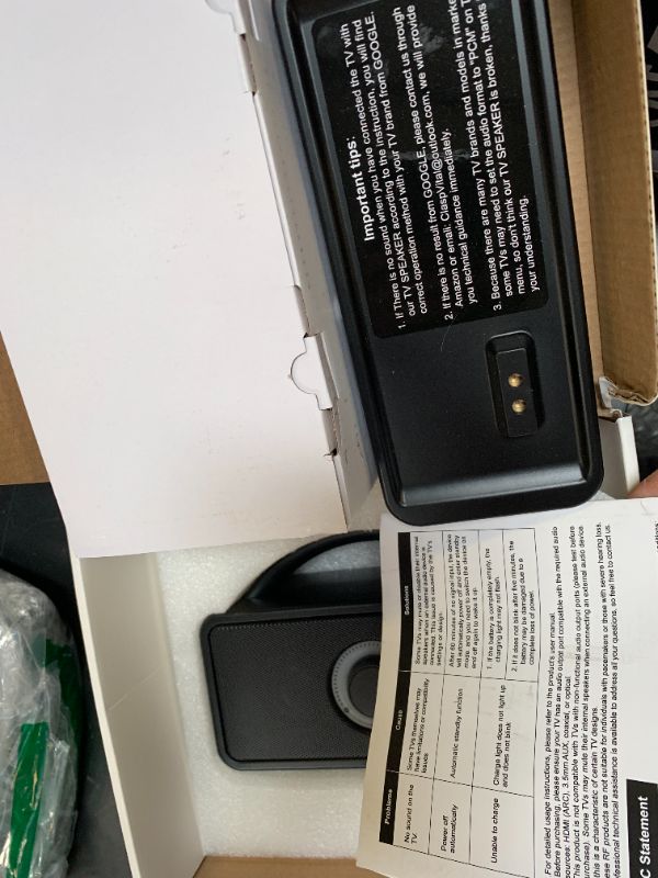 Photo 1 of ClaspVital 5.8Ghz Wireless Speakers for TV, 30-hrs Playtime, Portable TV Speakers for Hard of Hearing Seniors, 50 ft Range Compatible with HDMI, Opt, AUX, USB, Coax Port (Cables Included)
