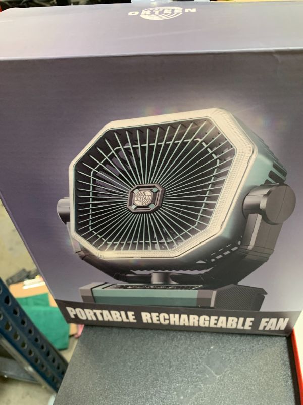 Photo 1 of Portable Rechargeable Fan - 9-Inch Camping Fan for Tent, 20000mAh(60Hrs) Battery Operated Fan for Camping, Auto Oscillation Cordless Fans, Tent Fans with Remote/Light, 4 Speeds, 4 Timing, Outdoor