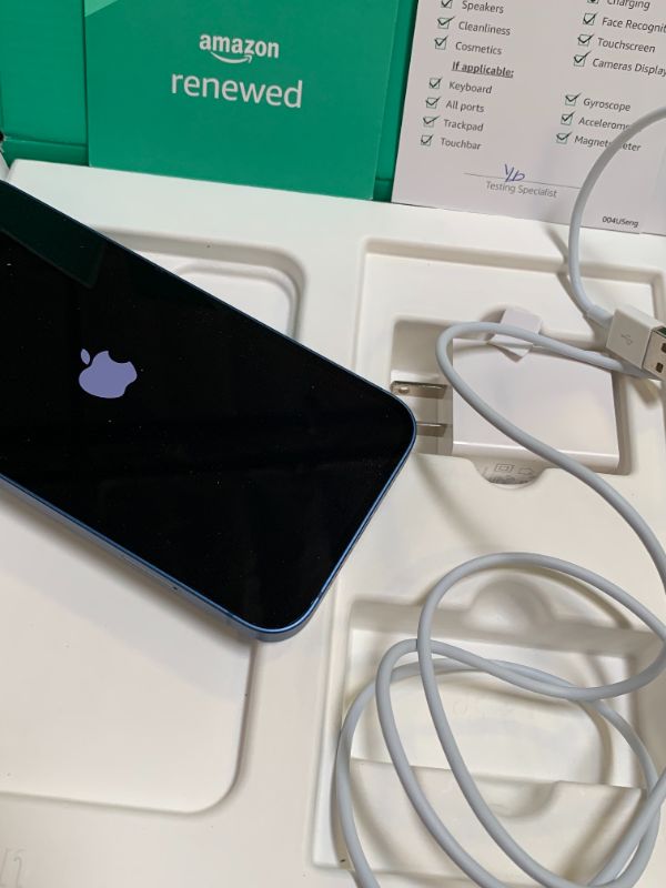 Photo 1 of Apple iPhone 13, 128GB, Blue - Unlocked (Renewed Premium)