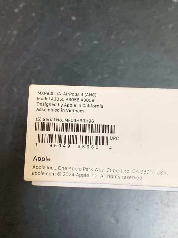 Photo 1 of Apple AirPods 4 Wireless Earbuds, Bluetooth Headphones, with Active Noise Cancellation, Adaptive Audio, Transparency Mode, Personalized Spatial Audio, USB-C Charging Case, Wireless Charging, H2 Chip