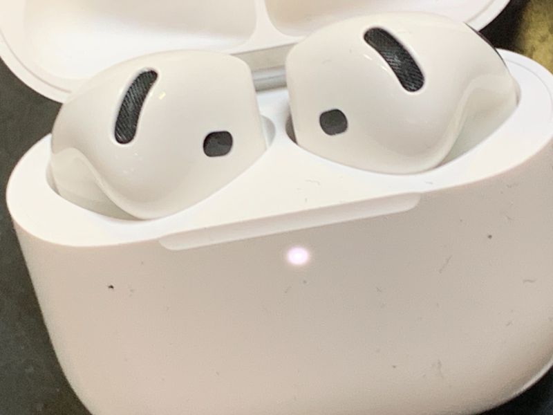 Photo 1 of Apple AirPods 4 Wireless Earbuds, Bluetooth Headphones, Personalized Spatial Audio, Sweat and Water Resistant, USB-C Charging Case, H2 Chip, Up to 30 Hours of Battery Life, Effortless Setup for iPhone