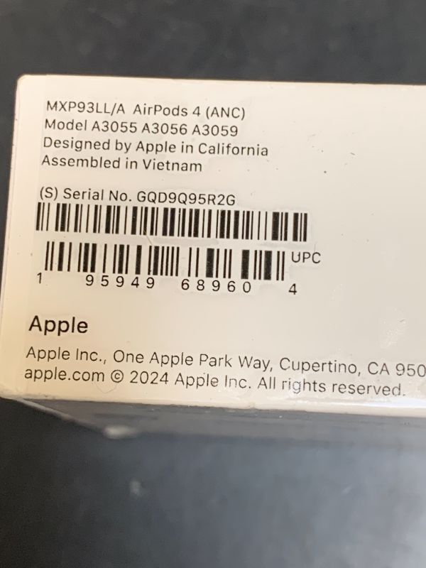 Photo 1 of Apple AirPods 4 Wireless Earbuds, Bluetooth Headphones, with Active Noise Cancellation, Adaptive Audio, Transparency Mode, Personalized Spatial Audio, USB-C Charging Case, Wireless Charging, H2 Chip