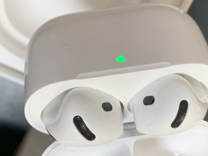 Photo 1 of Apple AirPods 4 Wireless Earbuds, Bluetooth Headphones, with Active Noise Cancellation, Adaptive Audio, Transparency Mode, Personalized Spatial Audio, USB-C Charging Case, Wireless Charging, H2 Chip