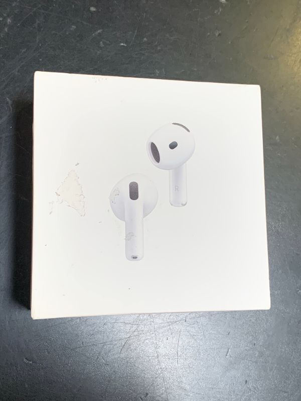 Photo 1 of Apple AirPods 4 Wireless Earbuds, Bluetooth Headphones, with Active Noise Cancellation, Adaptive Audio, Transparency Mode, Personalized Spatial Audio, USB-C Charging Case, Wireless Charging, H2 Chip