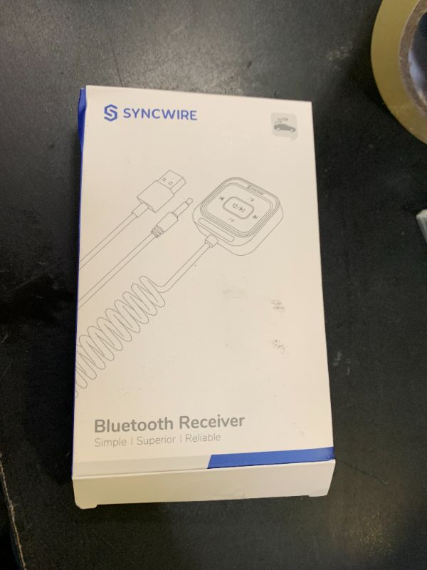 Photo 1 of Syncwire Bluetooth 5.4 Receiver 3.5mm Aux Car Adapter Bluetooth Receiver Car Kit with Coiled Cable [Large Mic Noise Cancellation] [Hands-Free Calling] [HiFi Deep Bass] [Colorful Light Switch]