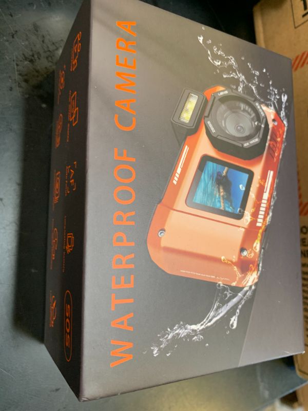 Photo 1 of 4K 33FT Digital Camera - 48MP Underwater, Waterproof, Rugged & Dustproof - Autofocus, Selfie Dual-Screen - Snorkeling, Zoom - Type-C - Orange