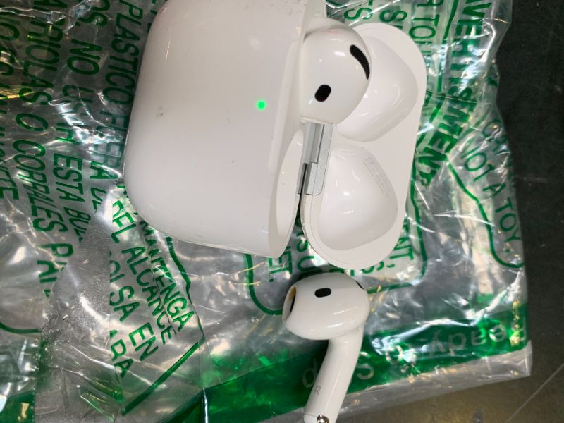 Photo 1 of Apple AirPods 4 Wireless Earbuds, Bluetooth Headphones, with Active Noise Cancellation, Adaptive Audio, Transparency Mode, Personalized Spatial Audio, USB-C Charging Case, Wireless Charging, H2 Chip