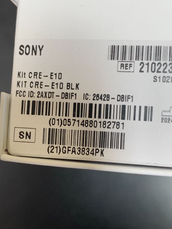 Photo 1 of Sony CRE-E10 Self-Fitting OTC Hearing Aids for Mild to Moderate Hearing Loss, Prescription-Grade Sound Quality, Comfortable Earbud Design, Bluetooth Enabled for iOS, and Rechargeable Battery, Black
