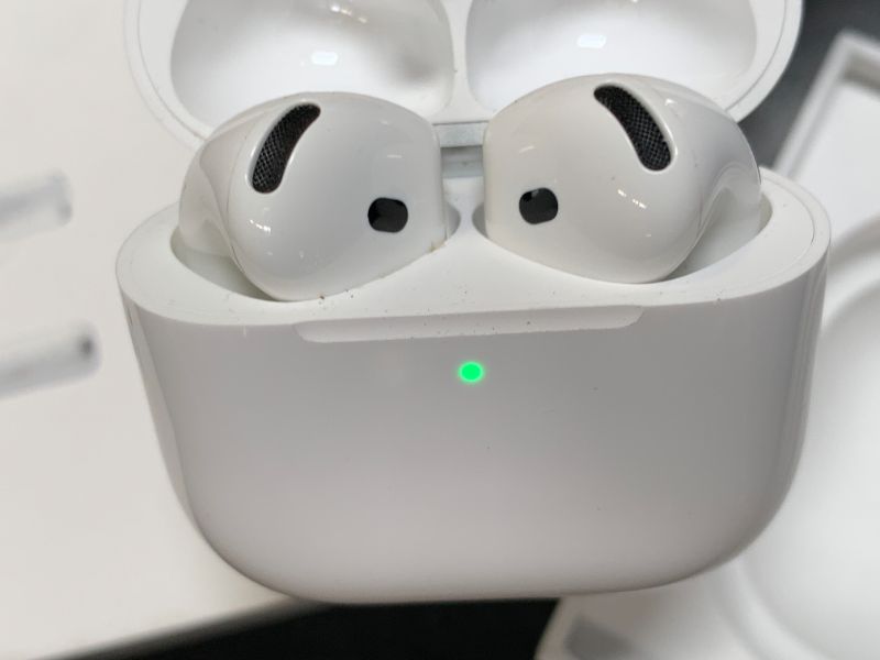 Photo 1 of Apple AirPods 4 Wireless Earbuds, Bluetooth Headphones, Personalized Spatial Audio, Sweat and Water Resistant, USB-C Charging Case, H2 Chip, Up to 30 Hours of Battery Life, Effortless Setup for iPhone