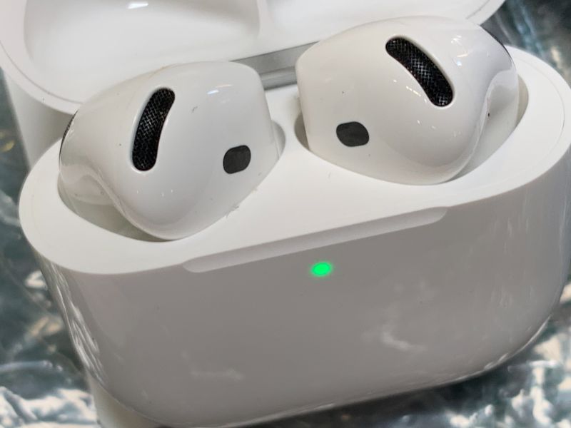 Photo 1 of Apple AirPods 4 Wireless Earbuds, Bluetooth Headphones, with Active Noise Cancellation, Adaptive Audio, Transparency Mode, Personalized Spatial Audio, USB-C Charging Case, Wireless Charging, H2 Chip
