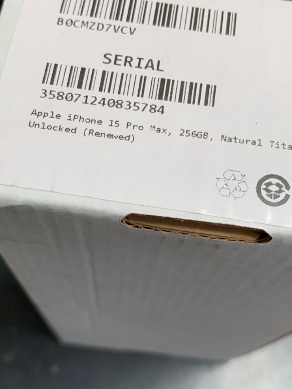 Photo 1 of LOCKED WITH PASSCODE ** Apple iPhone 15 Pro Max, 256GB, Natural Titanium - Unlocked (Renewed)