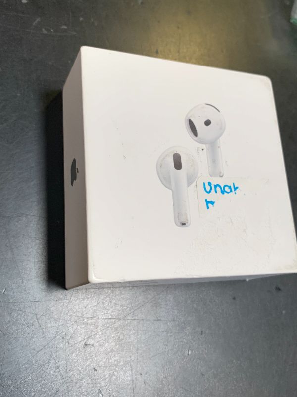 Photo 1 of Apple AirPods 4 Wireless Earbuds, Bluetooth Headphones, with Active Noise Cancellation, Adaptive Audio, Transparency Mode, Personalized Spatial Audio, USB-C Charging Case, Wireless Charging, H2 Chip
