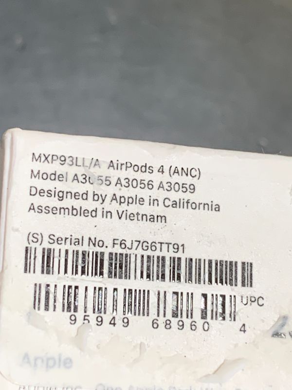 Photo 1 of Apple AirPods 4 Wireless Earbuds, Bluetooth Headphones, with Active Noise Cancellation, Adaptive Audio, Transparency Mode, Personalized Spatial Audio, USB-C Charging Case, Wireless Charging, H2 Chip