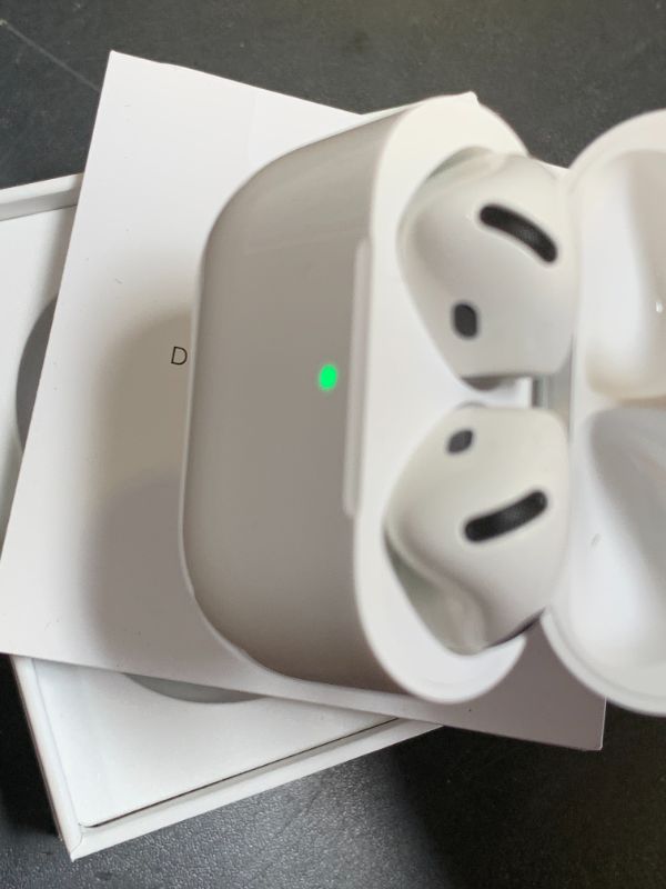 Photo 1 of Apple AirPods 4 Wireless Earbuds, Bluetooth Headphones, Personalized Spatial Audio, Sweat and Water Resistant, USB-C Charging Case, H2 Chip, Up to 30 Hours of Battery Life, Effortless Setup for iPhone