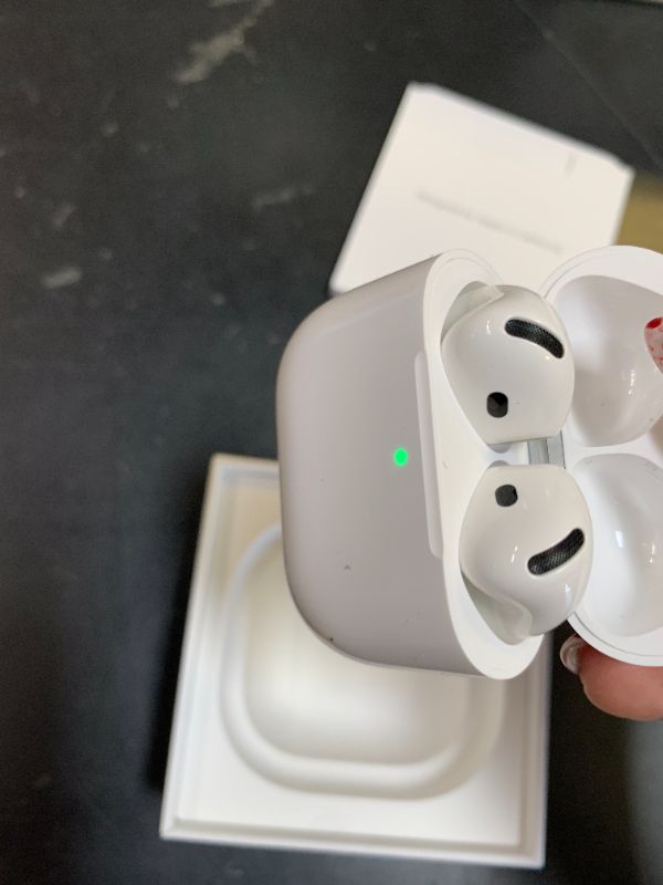 Photo 1 of Apple AirPods 4 Wireless Earbuds, Bluetooth Headphones, with Active Noise Cancellation, Adaptive Audio, Transparency Mode, Personalized Spatial Audio, USB-C Charging Case, Wireless Charging, H2 Chip