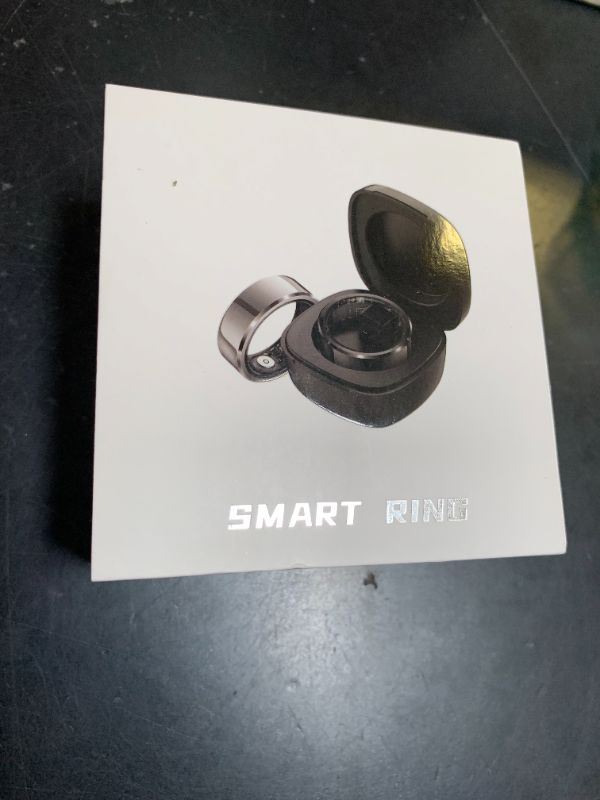 Photo 1 of Health Smart Ring for Men Women, Fitness Tracker with Heart Rate/Blood Pressure/Blood Oxygen Monitor,Sleep Tracker,Pedometer, IP68 Waterproof Ring for iPhone&Android, No Subscription (Black, Size9?