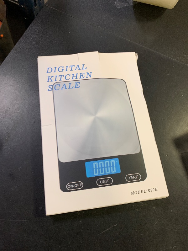 Photo 1 of Food Scale -33lb Digital Kitchen Scale for Food Ounces Grams Rechargeable 304 Stainless Steel,Batteries and Type-C Charging | Perfect for Meal Prep, Cooking, and Baking, Black
