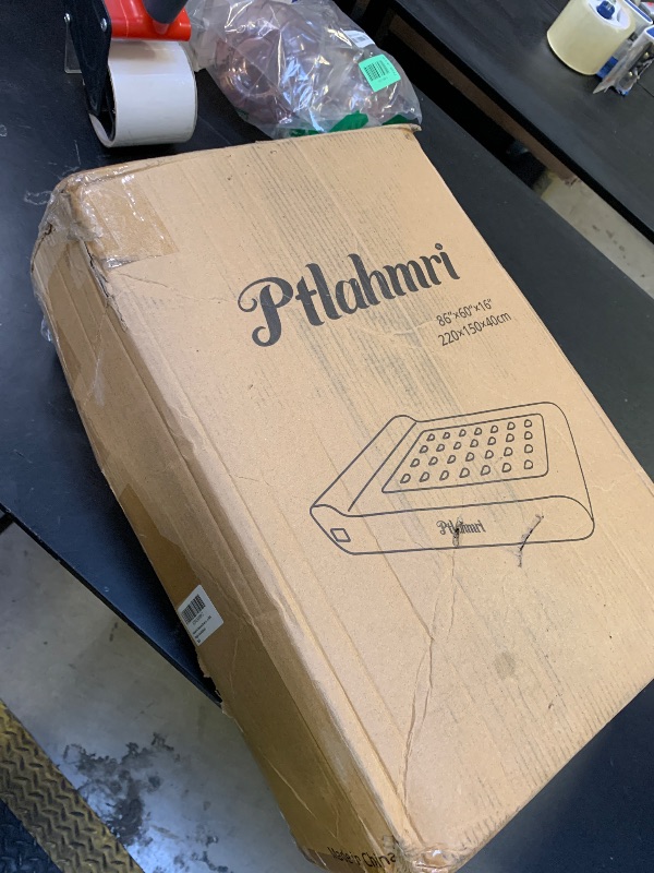 Photo 1 of Ptlahmri Air Mattress 16? Comfort Air Mattress Queen with Built in Pump Portable Full air Mattress 600lb Weight Capacity,Pillow Design is Suitable for Camping and Family Guests (Black)