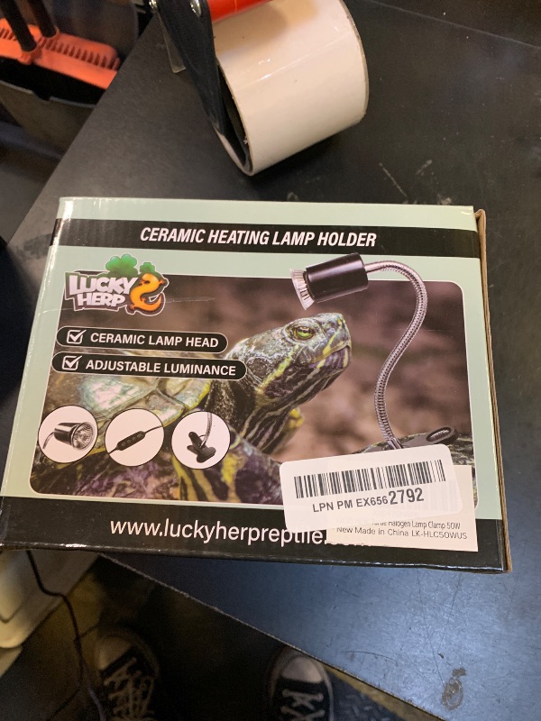 Photo 1 of LUCKY HERP Reptile Heat Lamp with Clamp, Aquarium Turtle Tank Basking Light with 360° Rotatable Timing & Dimming and 2 Pack 50W UVA UVB Heat Light Bulb for Turtle Tortoise Lizard
