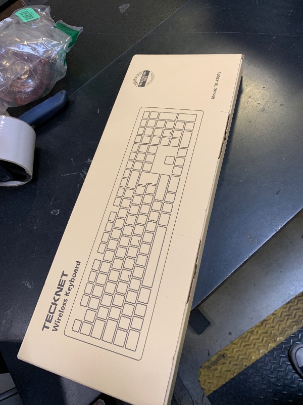 Photo 1 of TECKNET Bluetooth Keyboard Rechargeable, 4-Device Free Switching (2.4G+BT), Ultra-Slim Full Size Wireless Keyboard, Quiet Typing, for PC/Laptop/Smart TV/Phone, Adjustable Stand, 12 Multimedia Keys