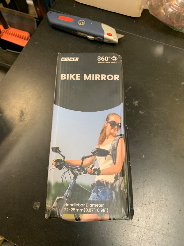 Photo 1 of 2pcs Bike Mirror Handlebar Mount 360° Adjustable, Wide Rear View Mirror Bicycle Mirrors for Handlebars with Scratch Resistant Glass, Bike Rear View Mirror for Scooter, Motorcycle, Bike Accessory