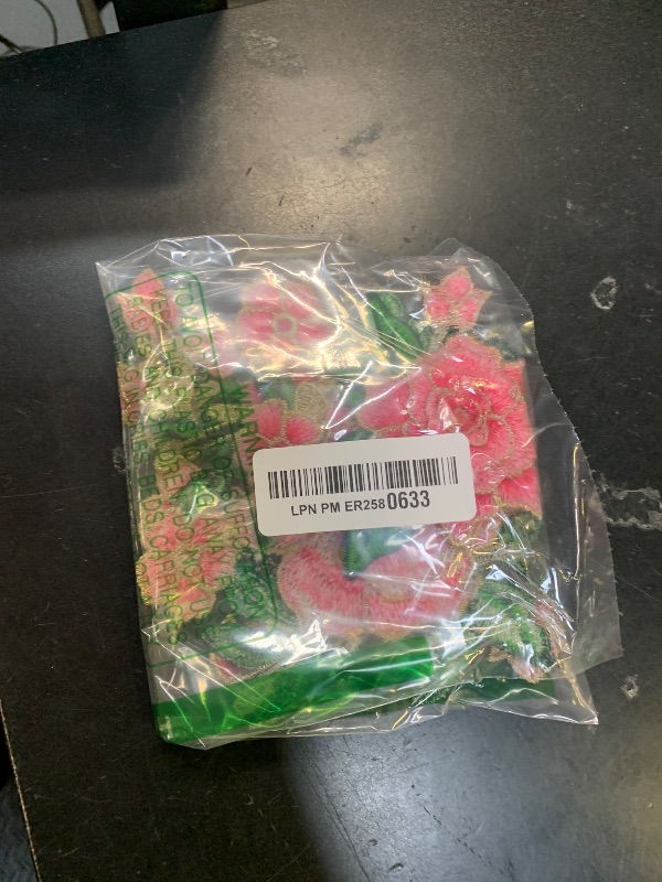 Photo 1 of 4 Pcs Embroidery Rose Flower Sew On Patch Dress Hat Bag Jeans Applique Crafts Clothing Accessories DIY (Pink)