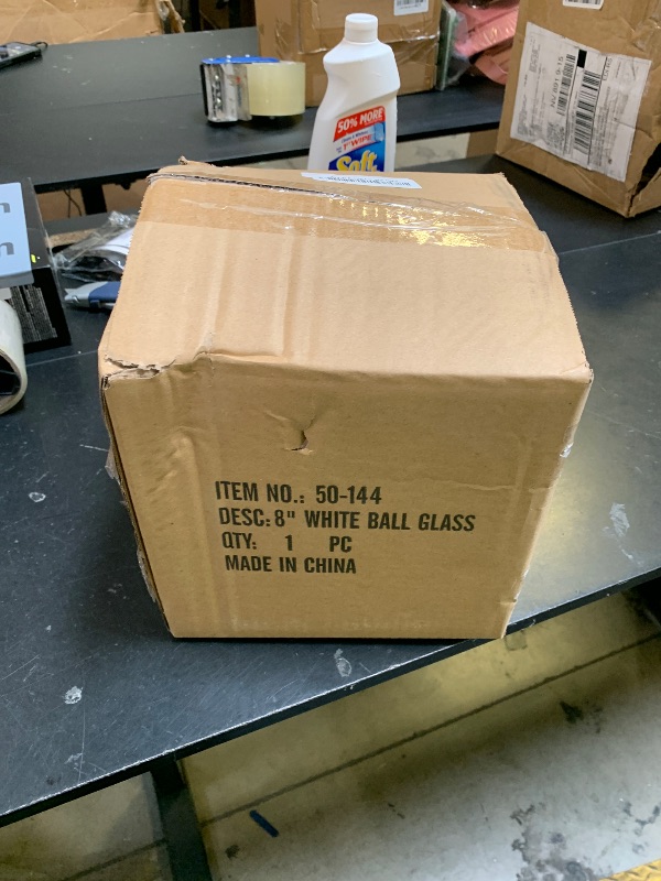 Photo 1 of 8-Inch White Glass Globe - 4-Inch Fitter Opening