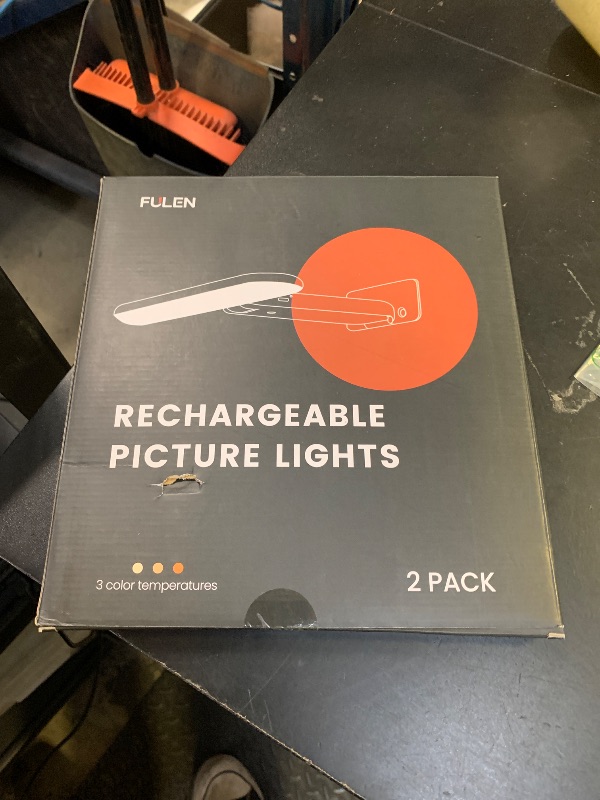 Photo 1 of FULEN 2 Pack Picture Lights for Wall,Battery Operated Wall Sconce Rechargeable,LED Wall Light Cordless with Remote,3 Color Temperature, Art Lights for Painting,Frame,Gallery,Dartboard Lights,Black