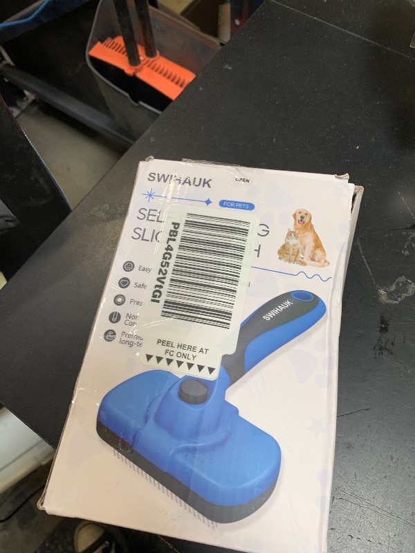 Photo 1 of Swihauk Self Cleaning Slicker Brush - Skin Friendly Deshedding Grooming Tool for Dogs & Cats, Suitable for Shedding & Haired Pets, with Pet Supplies Accessories, Blue