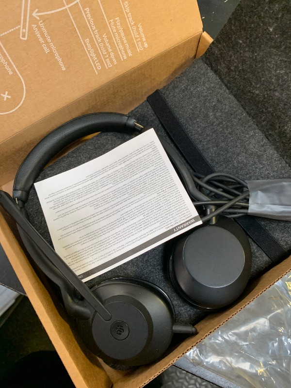 Photo 1 of Jabra Evolve2 50 Wired Stereo Headset - with AirComfort Technology, Noise-Cancelling Mics & Active Noise Cancellation - MS Teams Certified, Works with All Other Platforms - Black