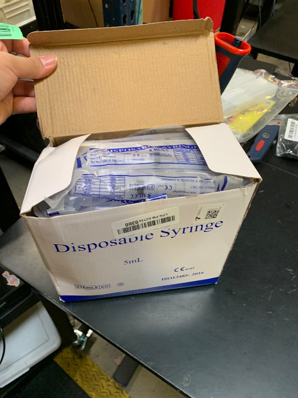 Photo 1 of 100 Pack Disposable 5ml/cc Lab Syringes with 22Ga 1.25 Inch Needle Luer Lock, Individually Sealed Packed