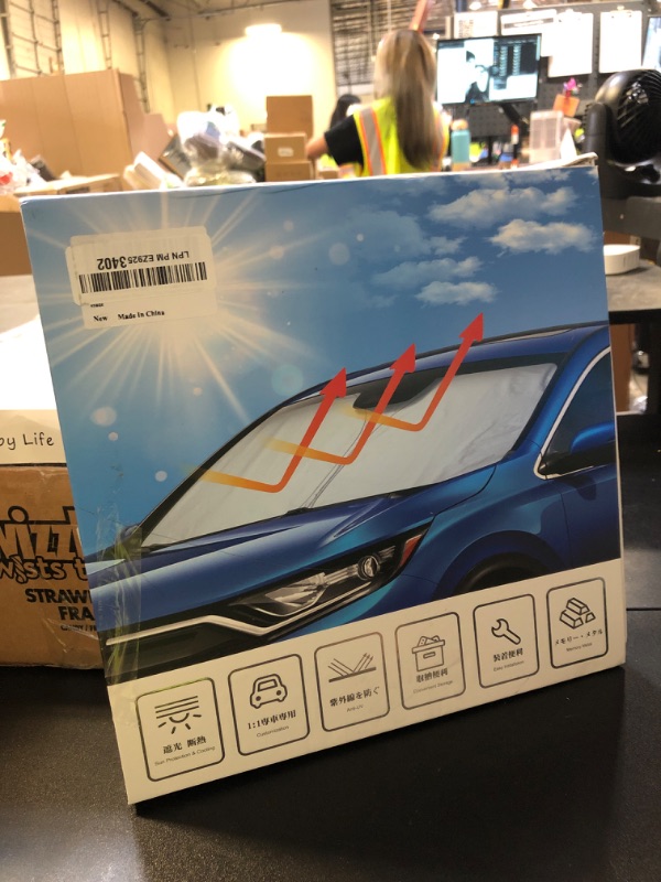Photo 1 of LUWU for 2025 EX30 Windshield Sun Shade EX30 Windshield Sunshades 2025 EX30 Accessories Foldable Sunshade Cover Block UV Ray Front Window Sunshade