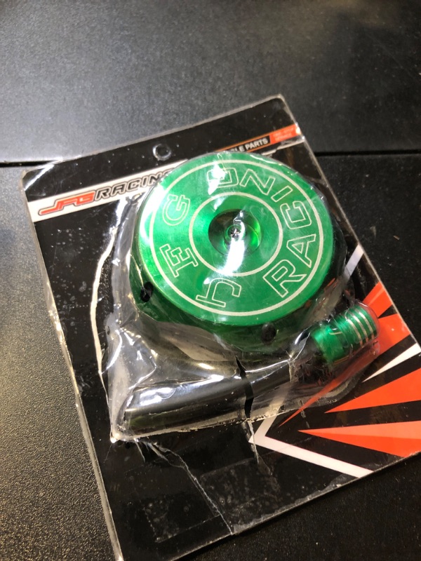 Photo 1 of Dirt Bike Gas Cap,Motorcycle 19“Gas Fuel Tank Cap with Breather Valve Universal CNC for SSR Taotao Apollo 125 110 Coolster Raptor Peace 50 70 80 90 110 150 DB10 DB14 SDG107 Pit Dirt Bike ATV Green