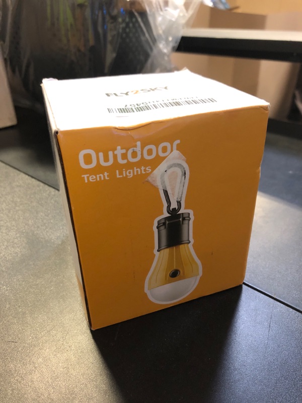 Photo 1 of FLY2SKY Tent Lamp 4 Packs Portable LED Tent Lights Clip Hook Hurricane Emergency Lights LED Camping Lights Bulb Camping Lanterns Camping Equipment for Camping Hiking Backpacking Outage