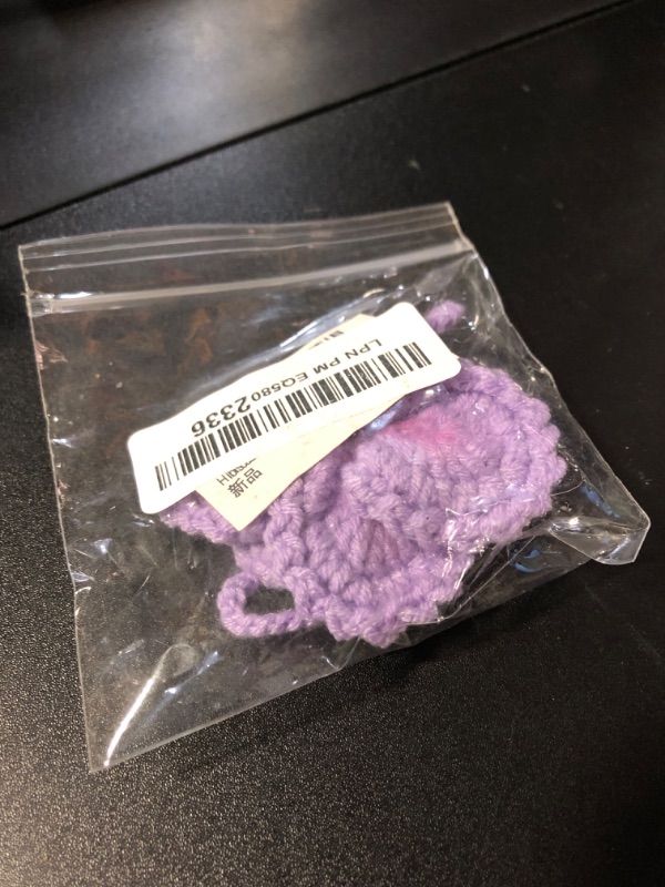 Photo 1 of Hibiscus Flower Car Hanging Ornament,Crochet Hawaiian Tropical Flowers Bag Charms Decor Car Rear View Mirror Beach Accessories (Purple)