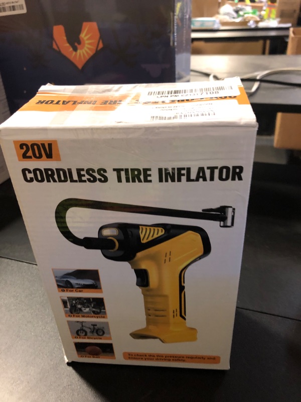Photo 1 of Tire Inflator Portable Air Compressor Compatible With Dewalt 20V Battery, 150PSI Air Pump Cordless Tire Pump with Digital Pressure Gauge, Tire Inflator for Car, Bike, Motorcycle, Ball (No Battery)