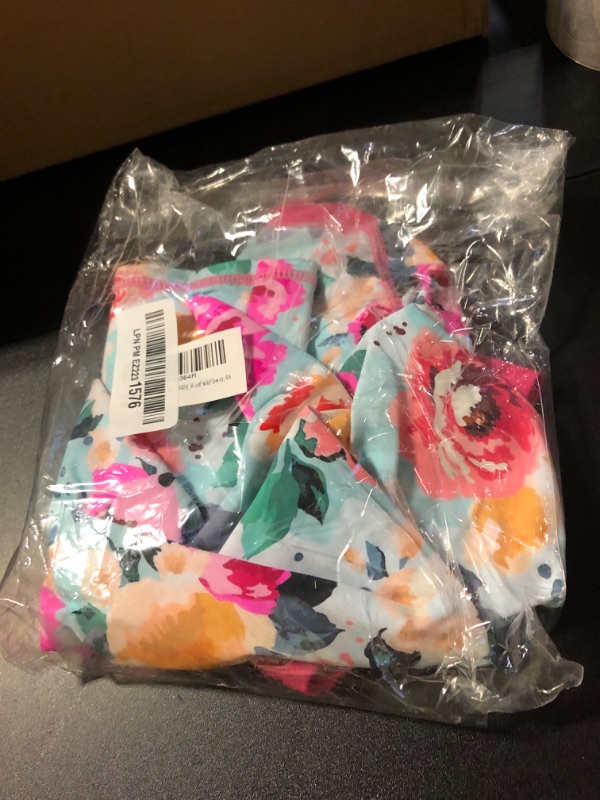 Photo 1 of XFGIRLS Baby/Toddler Girls Swimsuit Long Sleeve 2-Piece Bathing Suit Bikini for Kids 5-6T, S424_HotPinkFlower_6A