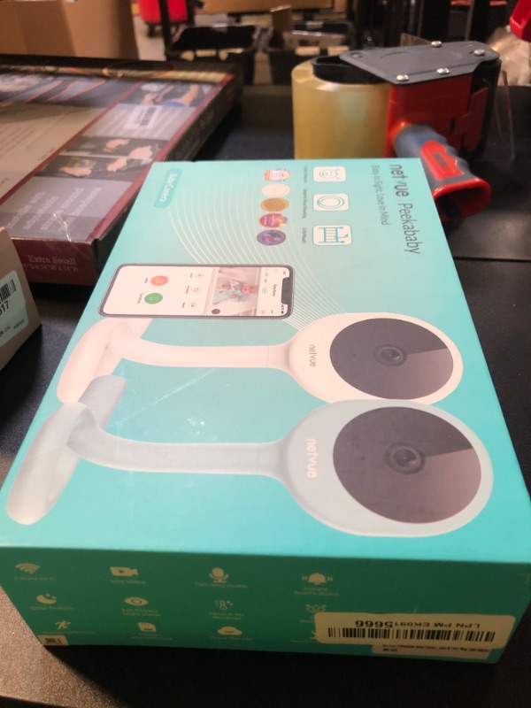 Photo 1 of NETVUE Peekababy Baby Camera Monitor, Wireless Baby Monitor with Camera & Audio, 4-in-1 Crib Mount, Smart App, Sleep Analysis & Two-Way Talk (White)