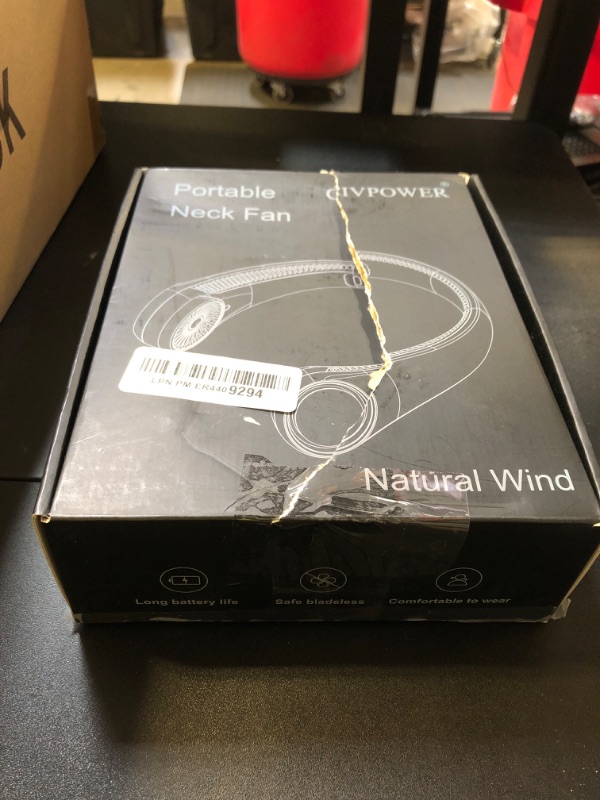 Photo 1 of CIVPOWER Neck Fan: Portable Personal Neck Cooling Rechargeable Bladeless Fan - Hands Free 3 Speed 4000 mAh Battery USB Operated Wearable Headphone Design - for Men Women Outdoor Indoor (White)