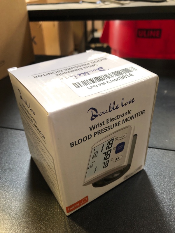 Photo 1 of Wrist Blood Pressure Monitor LCD Display, Adjustable Wrist Blood Pressure Cuff 90x2 Reading Memory Wrist Bp Monitor with Storage Case(White)