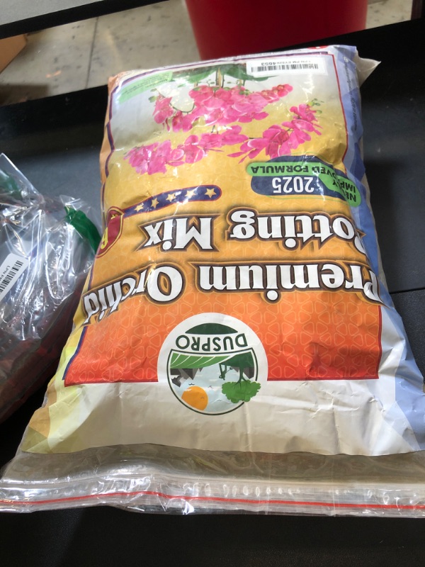 Photo 1 of [Upgraded] DUSPRO Orchid Potting Mix for Repotting with Forest Moss, Pine Bark, Perlite & Pumice Natural Ingredients, Orchid Bark Potting Mix, Orchid Repotting Kit Drainage Indoor Potting Medium 6QT