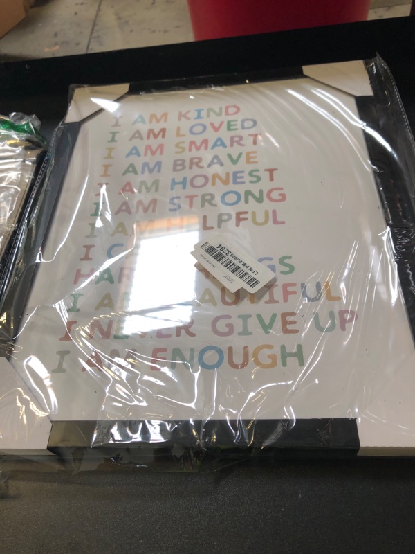 Photo 1 of Affirmations Wall Art, Gift For Kids, Kid Affirmations Wall Decor, Playroom Decor, Kids Bedroom Decor, I Am Kind I Am Enough, Nursery Decor, Colorful Wall Art, Classroom Decor, (11X14 Inch+Framed)