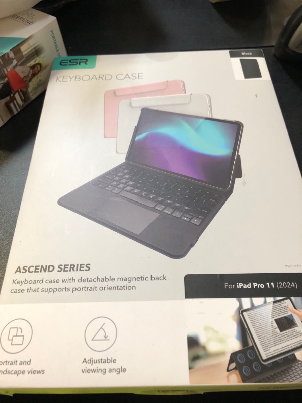 Photo 1 of ESR Ascend iPad Pro 11 Inch Case with Keyboard (M4, 2024), Magnetic Detachable Keyboard with Multi-Touch Trackpad, Fully Landscape Stand, Color Backlit Keys, Pencil Clasp, Black
