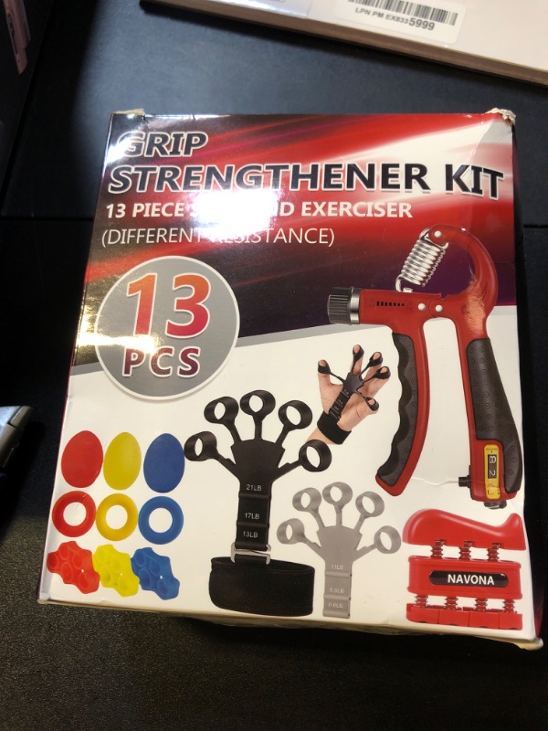 Photo 1 of 13 PCS Grip Strength Trainer Kit, Hand Gripper Strengthener, Forearm Strengthener, Finger Strengthener, Finger Exerciser, Stress Relief Ball, Forearm Workout Ring for Muscle Building and Injury Recover