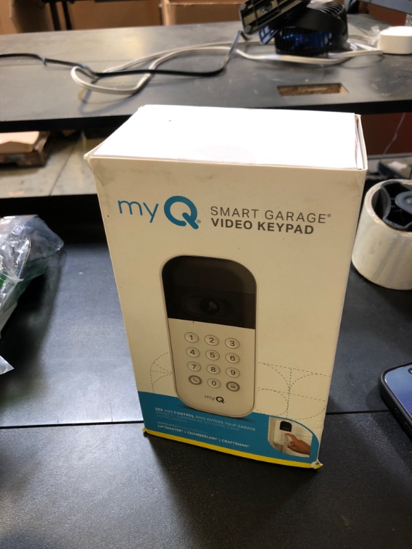 Photo 1 of myQ Smart Garage Door Video Keypad with Wide-Angle Camera,Customizable PIN Codes,and Smartphone Control–Take Charge of Your Garage Access Works with Chamberlain, LiftMaster and Craftsman openers,White