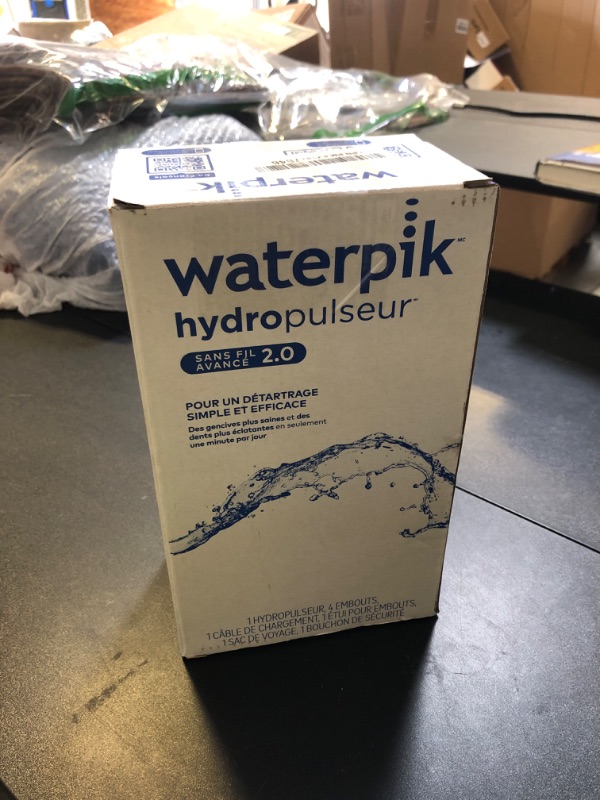 Photo 1 of Waterpik Cordless Advanced 2.0 Water Flosser For Teeth, Gums, Braces, Dental Care With Travel Bag and 4 Tips, ADA Accepted, Rechargeable, Portable, and Waterproof, Gray WP-587, Packaging May Vary