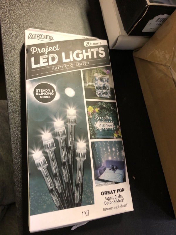 Photo 1 of ArtSkills White Poster Lights, Poster Board Decorations, Sign Making & Science Fair Board Supplies, Battery-Operated String Light Kit, 20 Lights