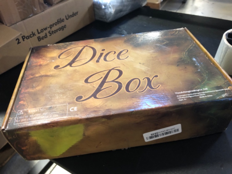 Photo 1 of 2 In 1 Dnd Dice Box Metal Dice Wooden Box with DND Notebook For Rolling & Storage Organizer RPG Table Games Dice Tray Dungeons & Dragons Players Or Metal Polyhedral Dice Collectors Case(Flame)