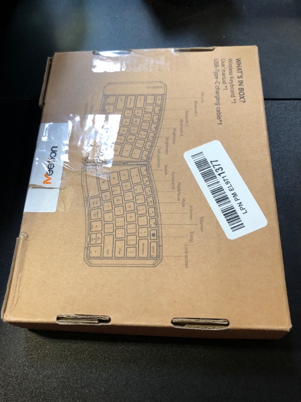Photo 1 of MEETION Ergonomic Foldable Keyboard, Split Portable Compact Bluetooth Keyboard for Business Travel, Ultra-Thin Folding Rechargeable Wireless Keyboards for iOS Android Windows Mac Tablet PC Smartphone