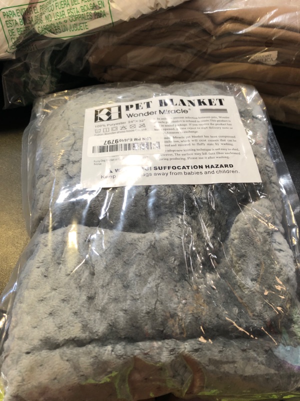 Photo 1 of Fuzzy Dog Blanket or Cat Blanket or Pet Blanket, Warm and Soft, Plush Fleece Receiving Blankets for Dog Bed and Cat Bed, Couch, Sofa, Travel and Outdoor, Camping (Blanket (24" x 32"), DG-Flint Gray)